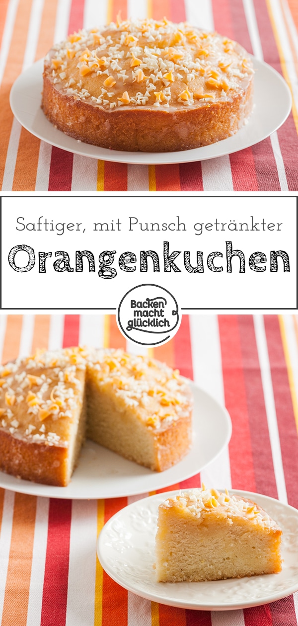Dieser wunderbare Orangenkuchen ist soooo toll saftig, geradezu ein bisschen cremig, dass ich aus dem Schwärmen kaum noch rauskomme! Weiterer Pluspunkt des Orangenkuchen: Er lässt sich gut vorbereiten. Und durch selbstgemachten Orangenpunsch im Rezept ist der Orangenkuchen zudem weitaus mehr als ein normaler Rührteigkuchen.