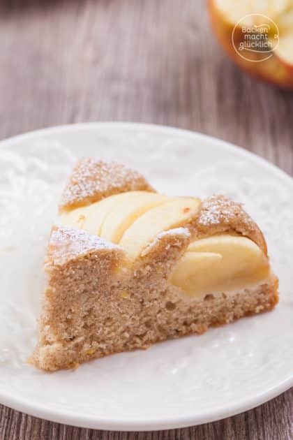 Gesunder fettarmer kalorienarmer Apfelkuchen