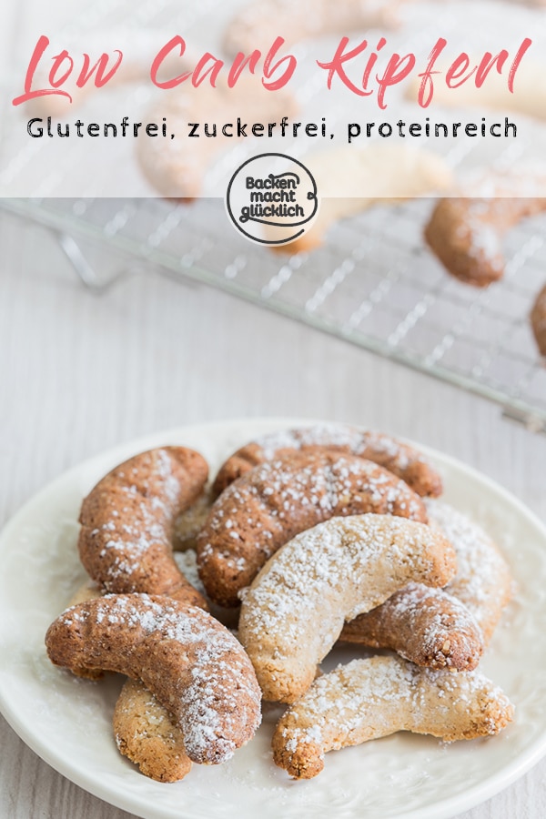 Rezept für tolle Vanillekipferl ohne Mehl und Zucker, die herrlich mürbe werden. Sie sind zudem glutenfrei & proteinreich.