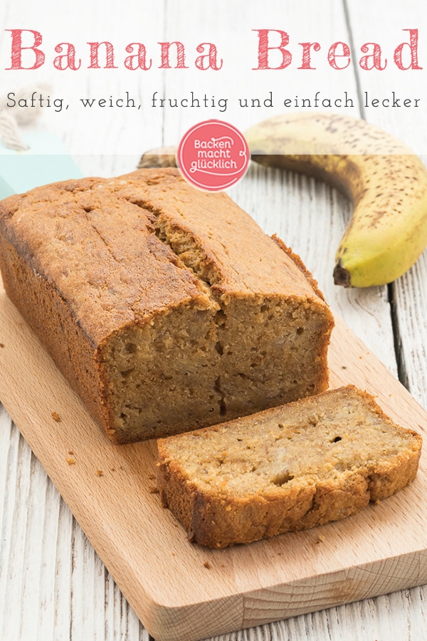 Lust auf köstliches Banana Bread wie aus den USA? Dieses saftige Bananenbrot ist die beste Verwertung für reife Bananen. Genuss für Groß und Klein!