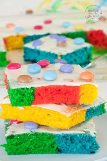 Bunter geburtstagskuchen Regenbogenkuchen