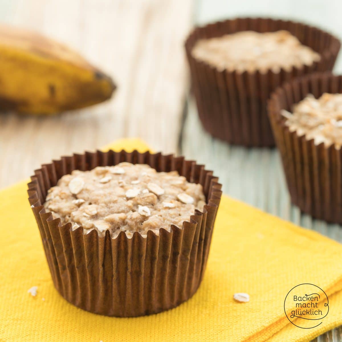 Vegane Bananen-Hafer-Muffins ohne Zucker