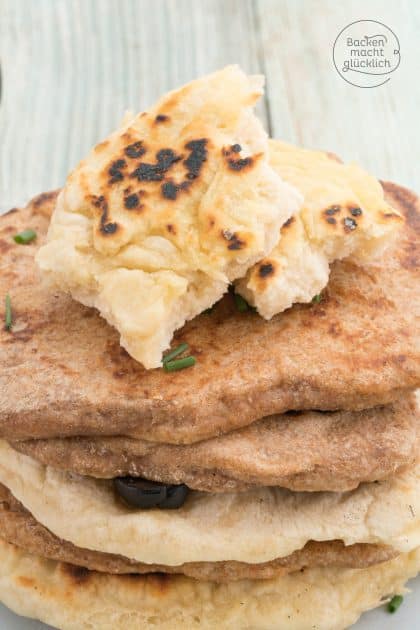 Schnelles Fladenbrot Pfannenbrot ohne Hefe