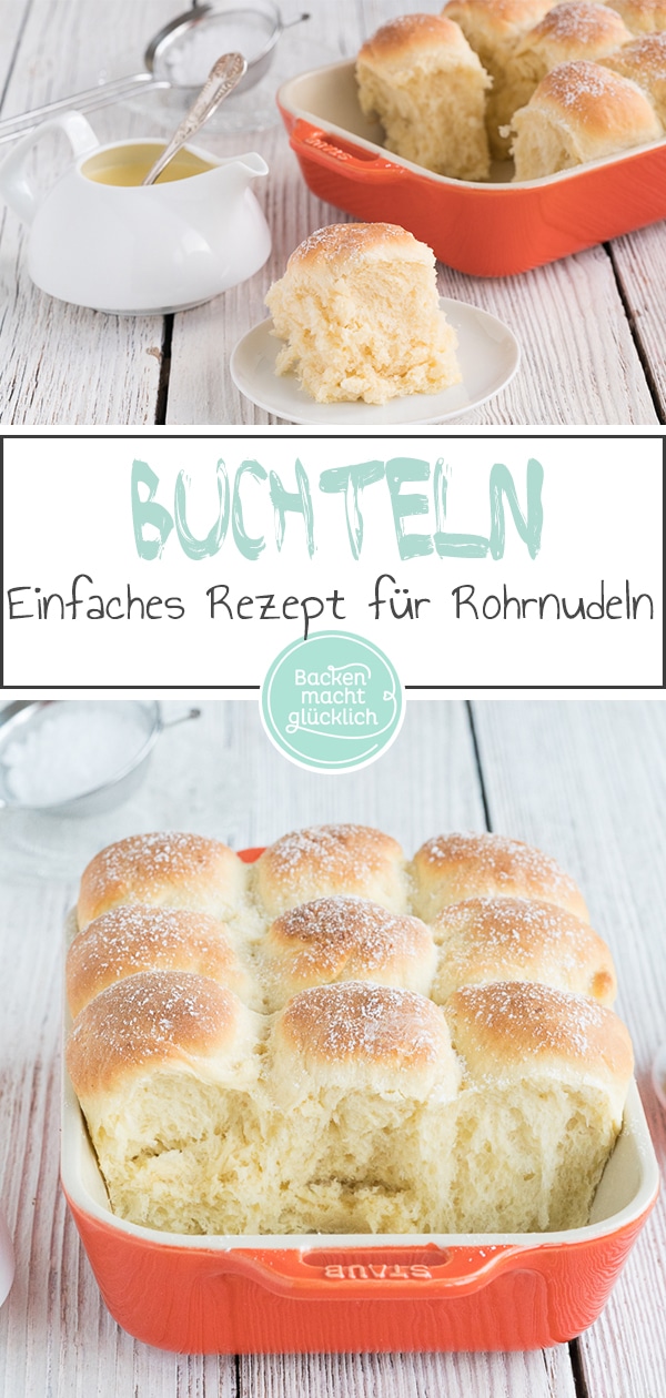 Tolles einfaches Rezept für Rohrnudeln. Das Buchtel-Rezept stammt von meiner Oma und weckt Kindheitserinnerungen. Das leckere Hefegebäck ist als Buchteln, Rohrnudeln oder Ofennudeln bekannt.
