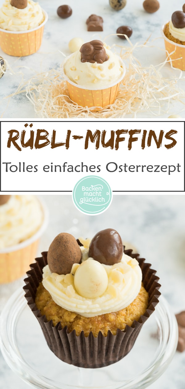 Diese Rübli-Cupcakes mit Frischkäsefrosting sind die perfekten Ostermuffins: super saftig, putzig, köstlich!