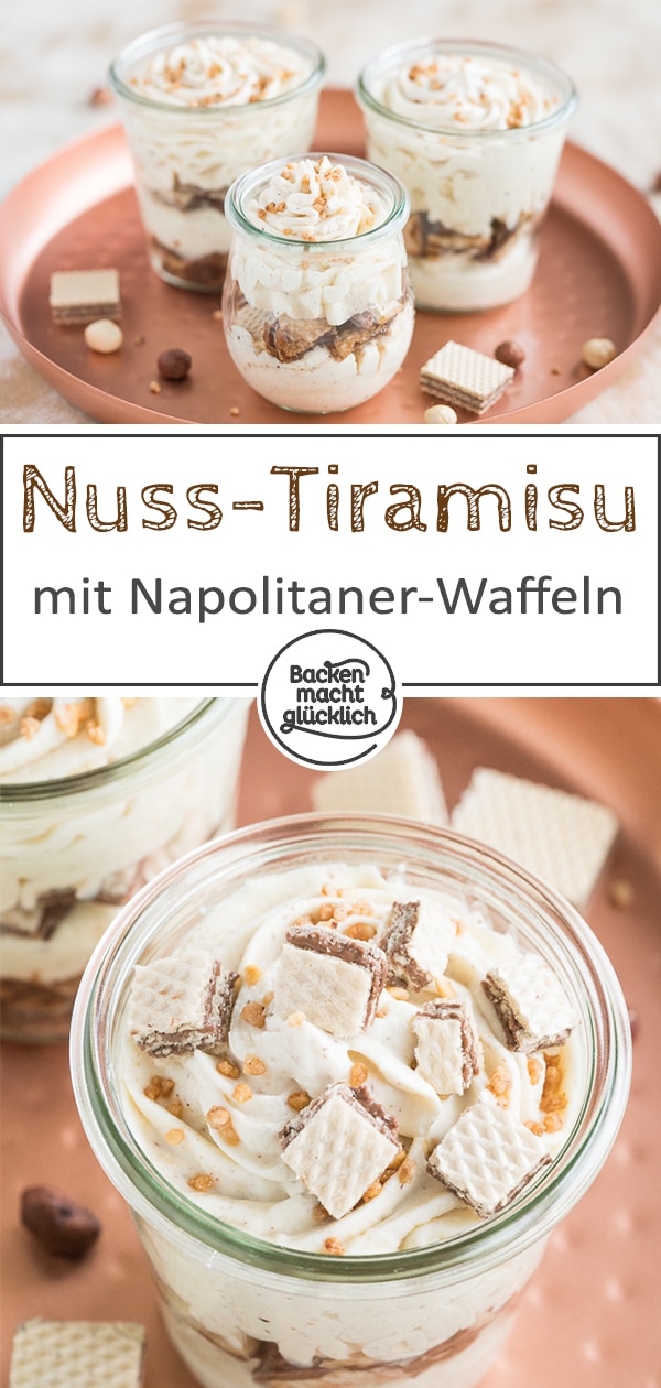 Lust auf ein besonderes Dessert im Glas? Dieses himmlische Haselnuss-Tiramisu ohne Ei steht dem traditionellen Tiramisu in nichts nach. Freut euch auf eine tolle Kombination aus luftiger Nusscreme und knusprigen Waffeln! Gerade im Sommer ist das Tiramisu mit Haselnüssen ein großer Genuss.