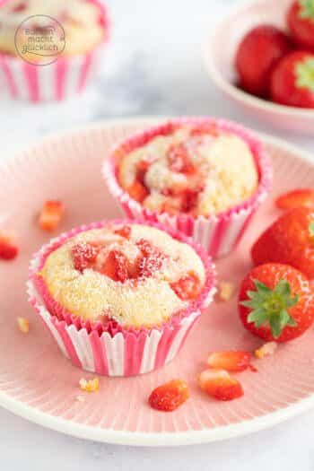 Wei&szlig;e Schokolade Erdbeer-Muffins