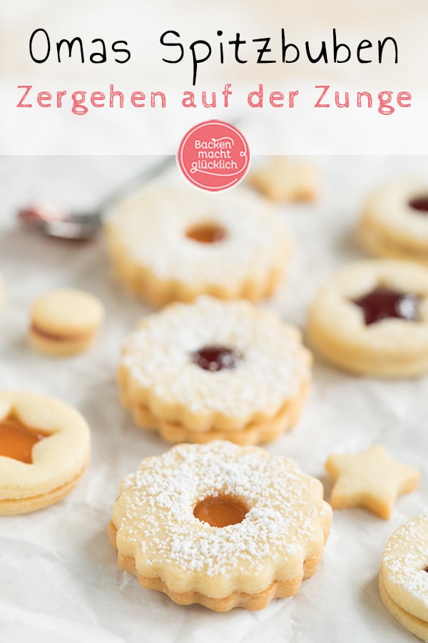 Bei den herrlich m&uuml;rben Spitzbuben von Oma l&auml;uft mir jedes Mal das Wasser im Mund zusammen. Das Rezept f&uuml;r die mit Marmelade gef&uuml;llten Weihnachtspl&auml;tzchen ist dabei ganz einfach. 