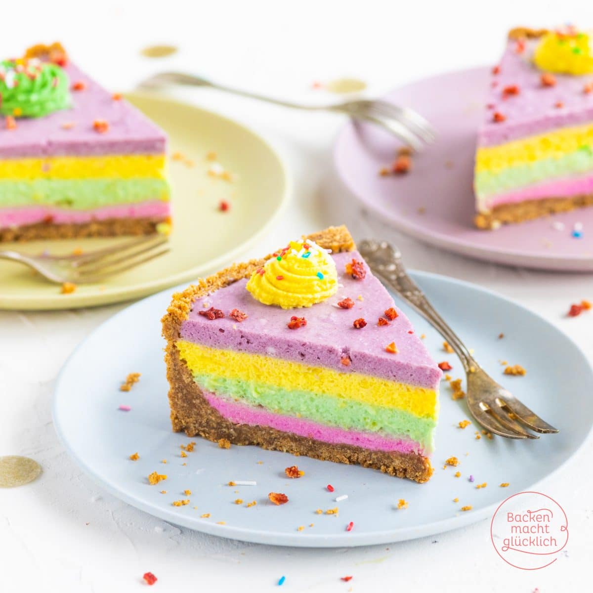Bunter Käsekuchen ohne Backen