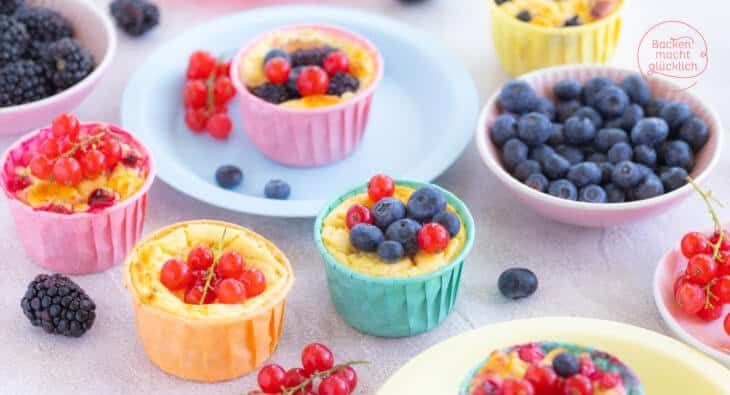Käsekuchen Muffin ohne Zucker und Mehl