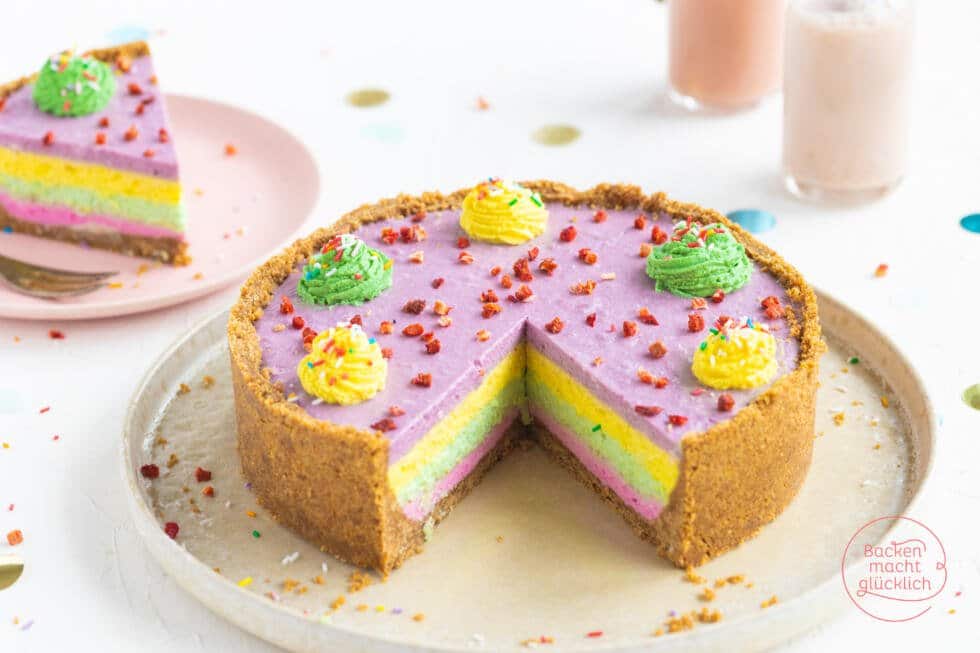 Käsekuchen bunt färben
