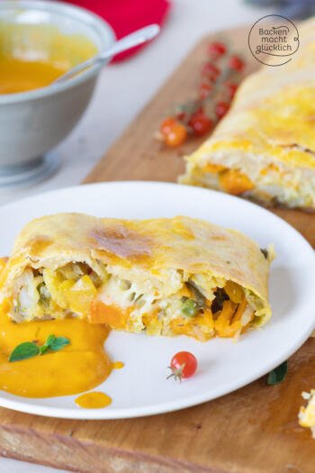 Gem&uuml;sestrudel mit K&auml;se