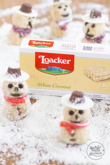 Schneemann Kekse ohne Backen