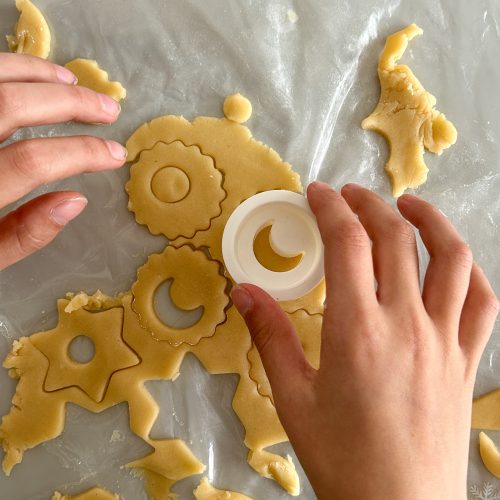 Spitzbuben Teig ausrollen