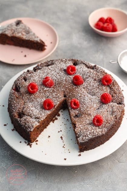 Schokokuchen mit Himbeeren