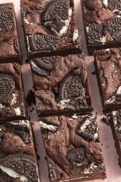 Brownies mit Oreo-Topping