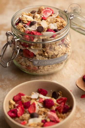 Geschenk selbstgemachtes Müsli im Glas