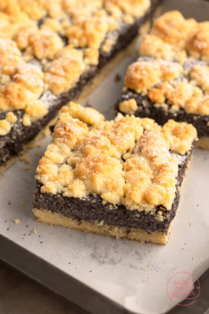 Mohnkuchen mit Streuseln und Mohncreme