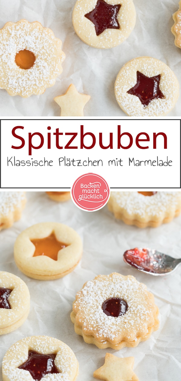 Bei den herrlich m&uuml;rben Spitzbuben von Oma l&auml;uft mir jedes Mal das Wasser im Mund zusammen. Das Rezept f&uuml;r die mit Marmelade gef&uuml;llten Weihnachtspl&auml;tzchen ist dabei ganz einfach. 