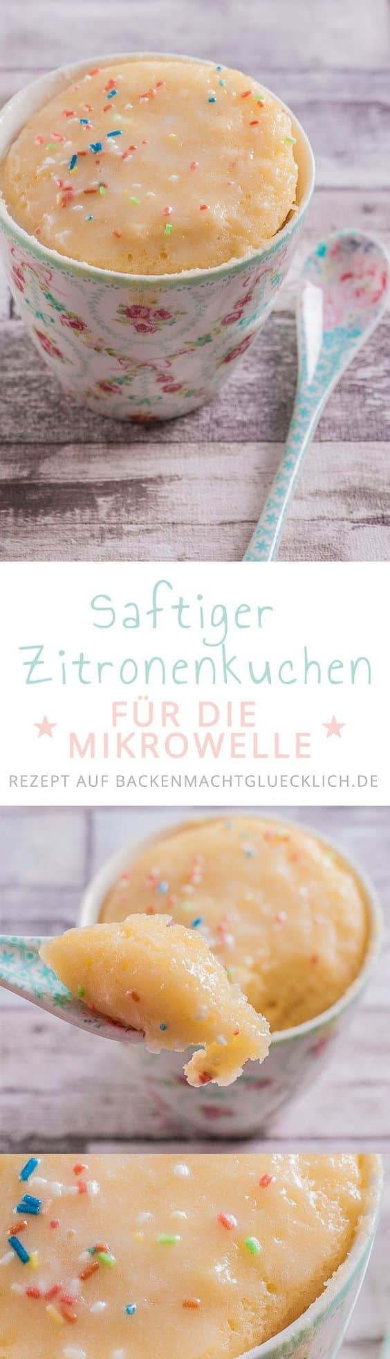 Ein sehr saftiger Kuchen, der kurz in der Mikrowelle