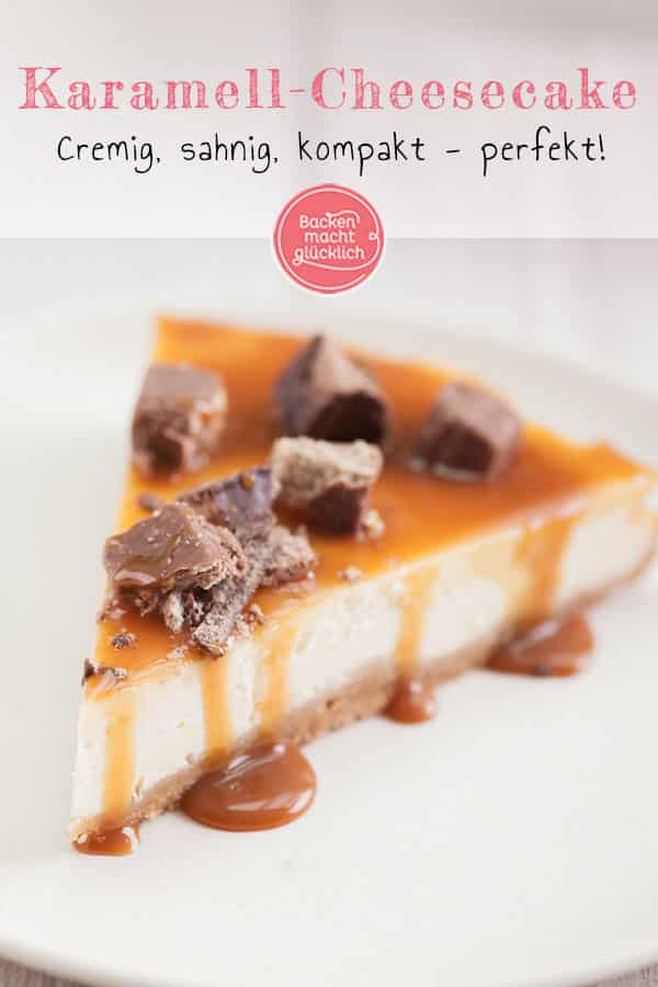 Tolles Rezept f&uuml;r einen perfekten amerikanischen Karamell Cheesecake. Der K&auml;sekuchen mit Karamell und Kekstopping wird herrlich cremig, sahnig und kompakt &ndash; genau wie ein american Cheesecake sein soll.