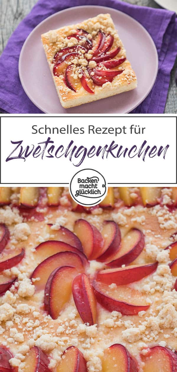 Der leckere Pflaumen-Streusel-Kuchen vom Blech ist ein echter Klassiker! Das Rezept für den Pflaumenkuchen mit Hefeteig und Streuseln ist ganz einfach und das Ergebnis kommt immer super an. #pflaumenkuchen #zwetschgenkuchen #zwetschgen #pflaumen #streuselkuchen #backenmachtglücklich