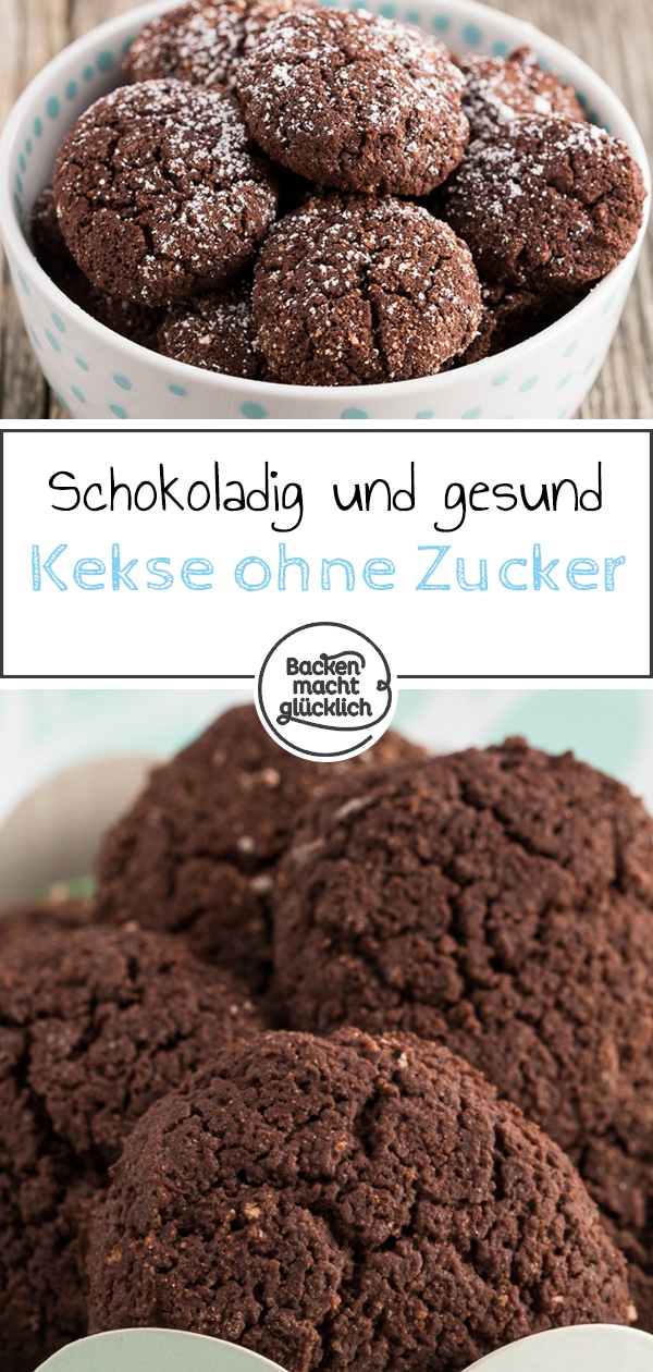 Fettarme, kohlenhydratarme Schokoladenkekse ohne Zucker klingen wie ein Widerspruch in sich. Aber diese Low Carb Schokokekse sind genau das. Dar&uuml;ber hinaus schmecken die zuckerfreien Kekse auch noch richtig lecker.