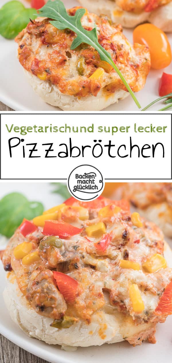 Köstlicher Pizzabrötchen-Aufstrich, der sich gut vorbereiten lässt! Mit diesem einfachen Rezept zaubert ihr leckere Pizzabrötchen. Die vegetarischen Pizzabrötchen eignen sich super als Familienabendessen oder Party-Snack.