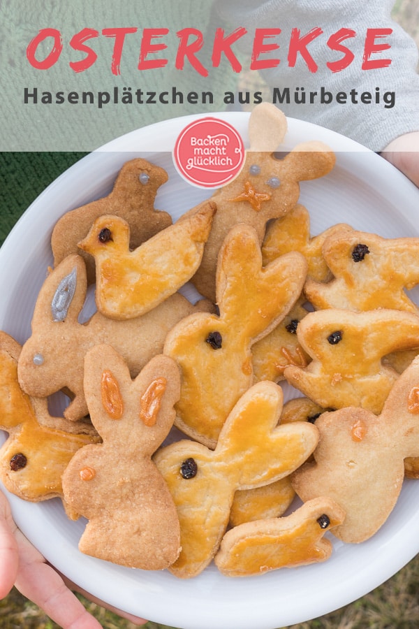 Tolles Rezept für Osterhasen-Kekse, das sich wunderbar für Kinder eignet. Mit diesem einfachen Mürbeteig macht Hasen-Backen Spaß!