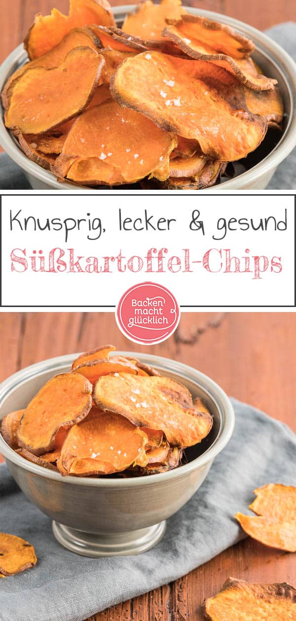 Mit diesem genialen Süßkartoffel-Chips Rezept lassen sich gesunde Süßkartoffelchips ganz einfach zu Hause selbermachen. Das Ergebnis: knusprig, fettarm und super köstlich!