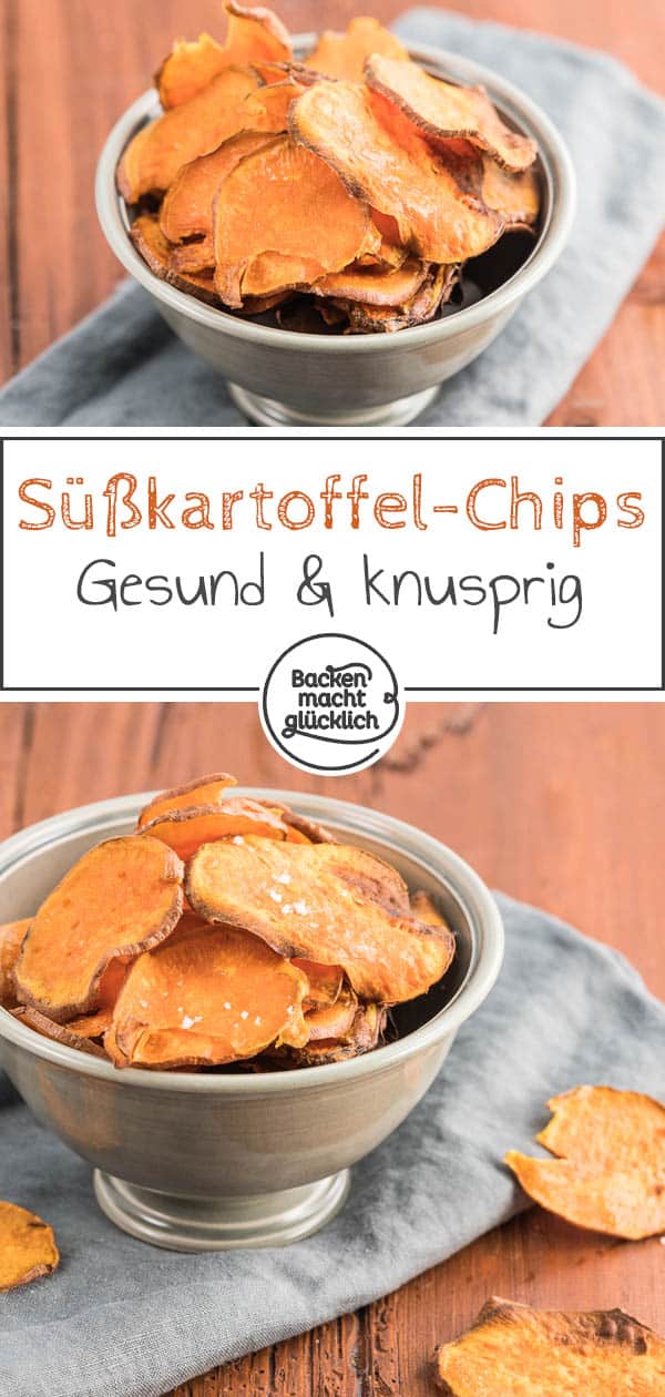 Mit diesem genialen Süßkartoffel-Chips Rezept lassen sich gesunde Süßkartoffelchips ganz einfach zu Hause selbermachen. Das Ergebnis: knusprig, fettarm und super köstlich!