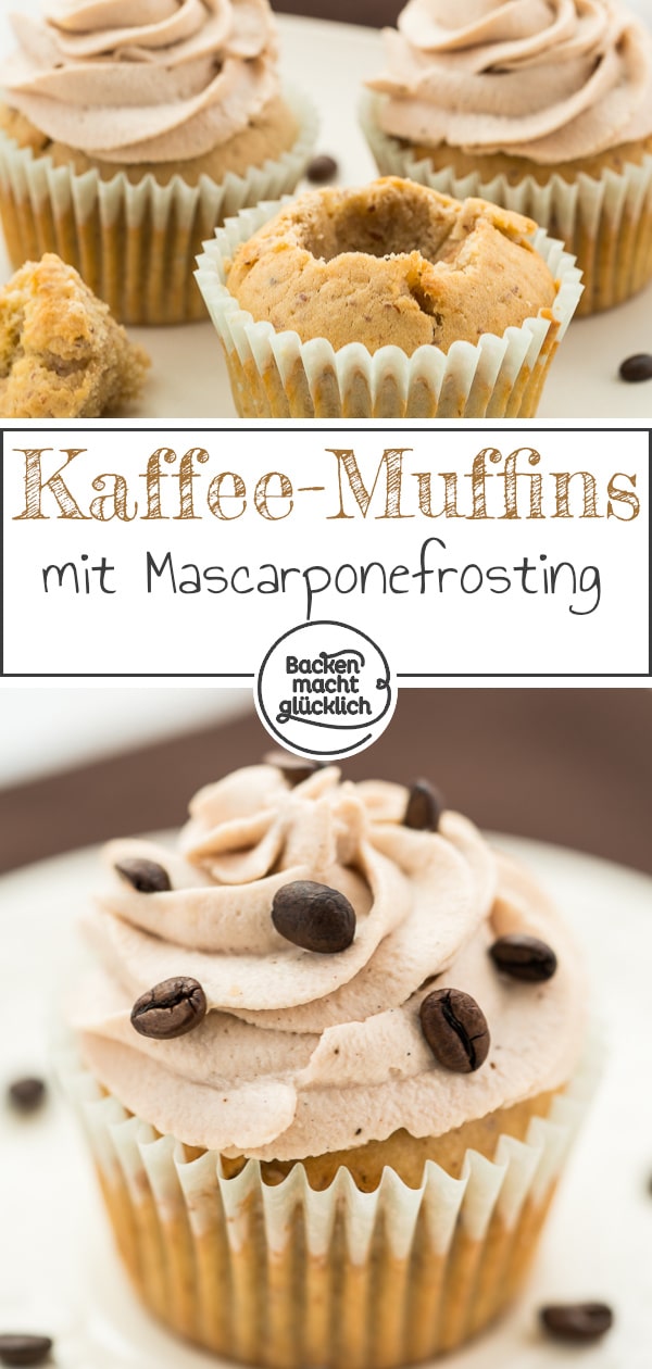 Diese einfachen Tiramisu-Cupcakes werden mit köstlichem Mascarpone Frosting getoppt. Sommerlich & sündhaft gut!