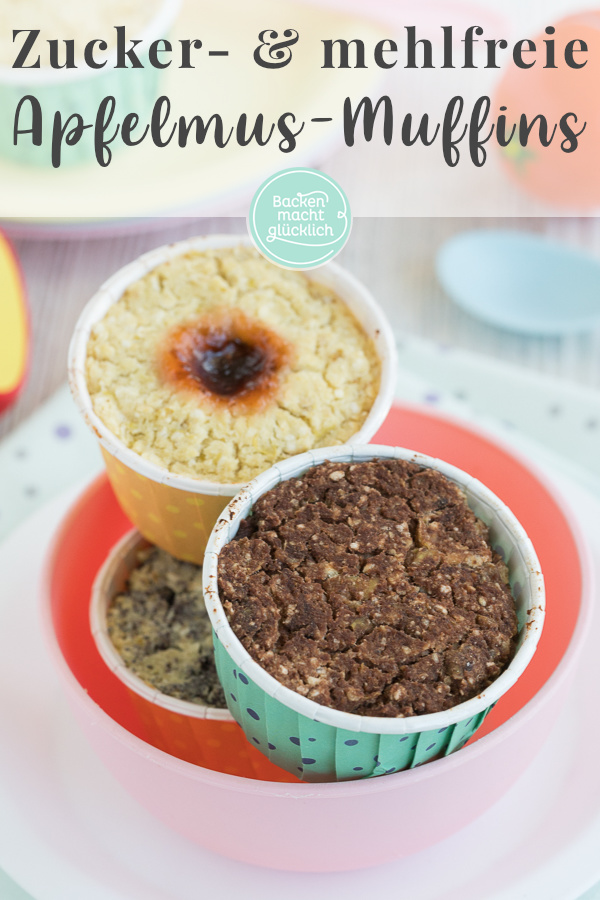 Tolle gesunde Baby-Muffins ohne Ei, Zucker, Milch und Mehl - vegan, glutenfrei und aus nur 3 Zutaten!