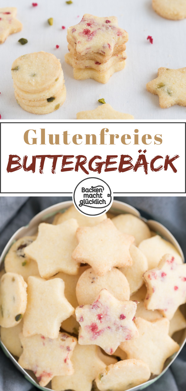 Tolles Grundrezept für einfache glutenfreie Butterplätzchen zum Ausstechen - schmeckt auch ohne Zucker toll.