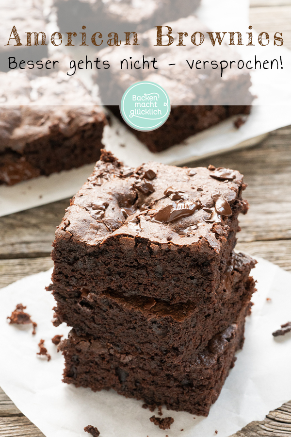 Die besten Brownies überhaupt: fudgy, saftig, köstlich. Schokofans müssen diese American Brownies einfach nachbacken ♥ !