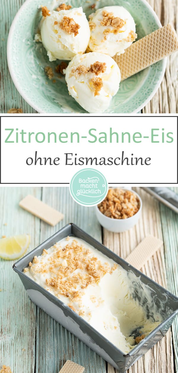 Zitroneneis selbermachen ist überhaupt nicht schwer: Mit diesem Zitroneneis-Rezept ohne Eismaschine habt ihr im Nu ein leckeres Ergebnis! Na, Lust auf ein schnelles, cremiges Zitronen-Sahne-Eis?