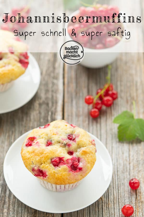 Diese Johannisbeer-Muffins sind ein süß-säuerlicher Genuss. Die schnellen, einfachen Johannisbeermuffins mit Joghurt werden herrlich saftig und flaumig. Perfekte Sommer-Muffins!