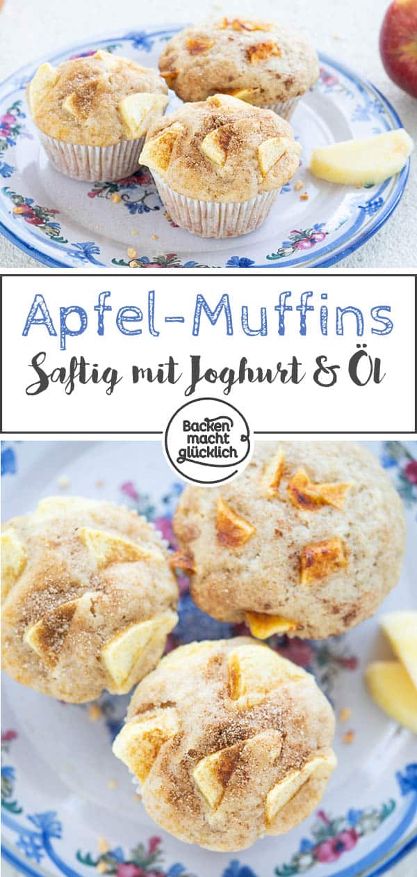 Himmlische Apfel-Zimt-Muffins mit Joghurt, die immer gut ankommen!