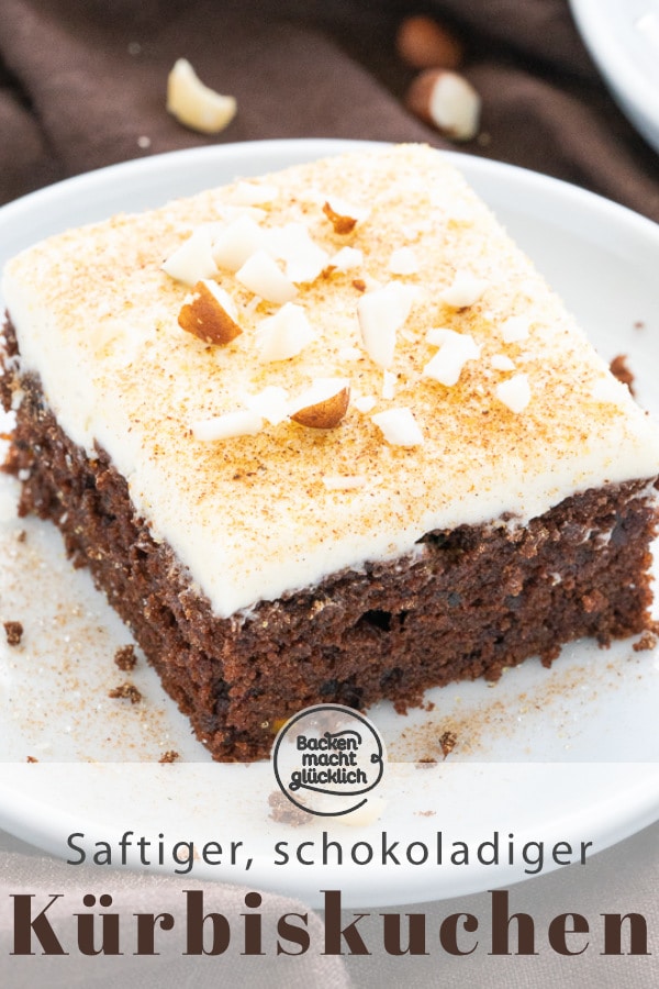 Einfacher Kürbiskuchen mit Schokolade - das perfekte Herbstrezept! Der Hokkaido-Kuchen wird herrlich saftig und aromatisch