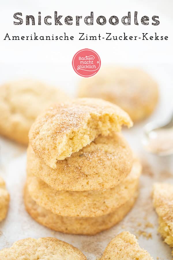 Herrlich softe Zimtzucker-Cookies mit leichter Kruste. Diese amerikanischen Snickerdoodles sind ein ganz besonderer Keksgenuss!
