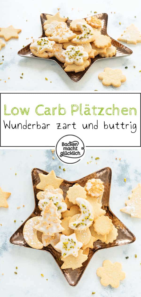 Tolles Rezept für einfache Low Carb Weihnachtsplätzchen zum Ausstechen. Die leckeren Low Carb Mandelplätzchen sind für die glutenfreie, kohlenhydratarme und ketogene Ernährung geeignet.