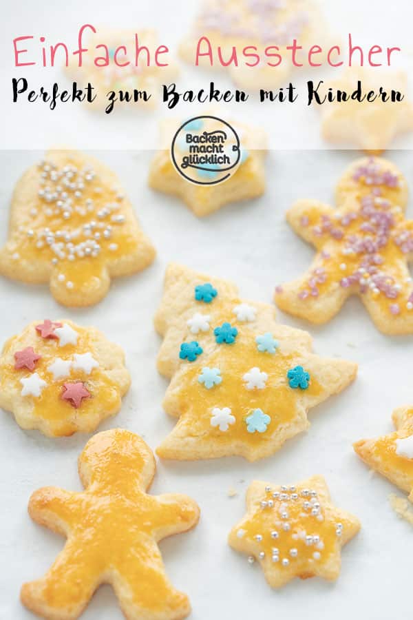 Das einfachste Rezept für Plätzchenteig zum Ausstechen. Diese leckeren Weihnachtsplätzchen schmecken wirklich jedem und lassen sich toll verzieren!