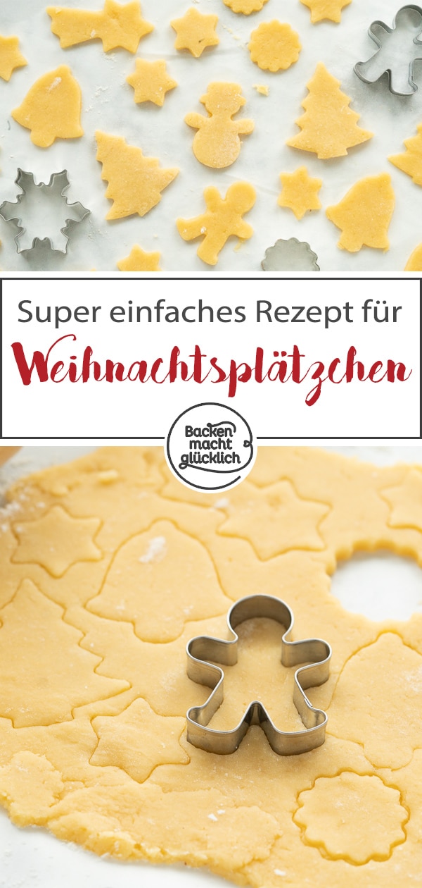 Das einfachste Rezept für Plätzchenteig zum Ausstechen. Diese leckeren Weihnachtsplätzchen schmecken wirklich jedem und lassen sich toll verzieren!
