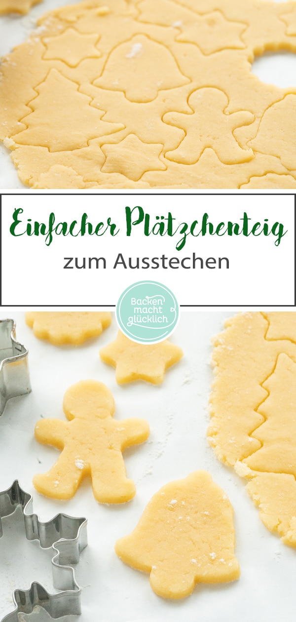 Das einfachste Rezept für Plätzchenteig zum Ausstechen. Diese leckeren Weihnachtsplätzchen schmecken wirklich jedem und lassen sich toll verzieren!