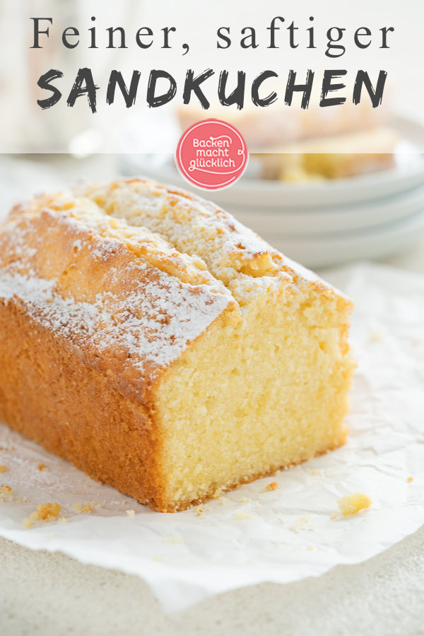 Omas Sandkuchen ist zwar super simpel, aber dafür ist Sandkuchen immer wieder lecker. Dieses Rezept für klassischen Sandkuchen ergibt eine garantiert nicht trockene Variante des traditionellen Rührkuchens!