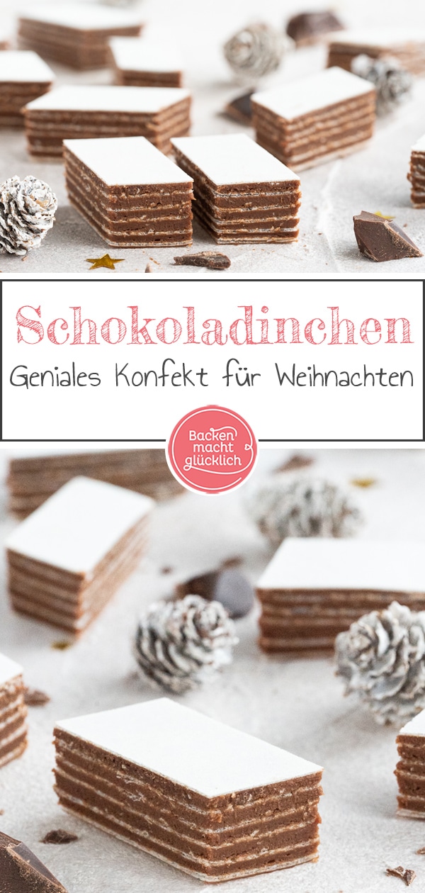 Das beste Rezept für Heinerle zu Weihnachten. Die Schoko-Oblaten-Würfel sind super schnell und einfach zubereitet, ganz ohne Backen!