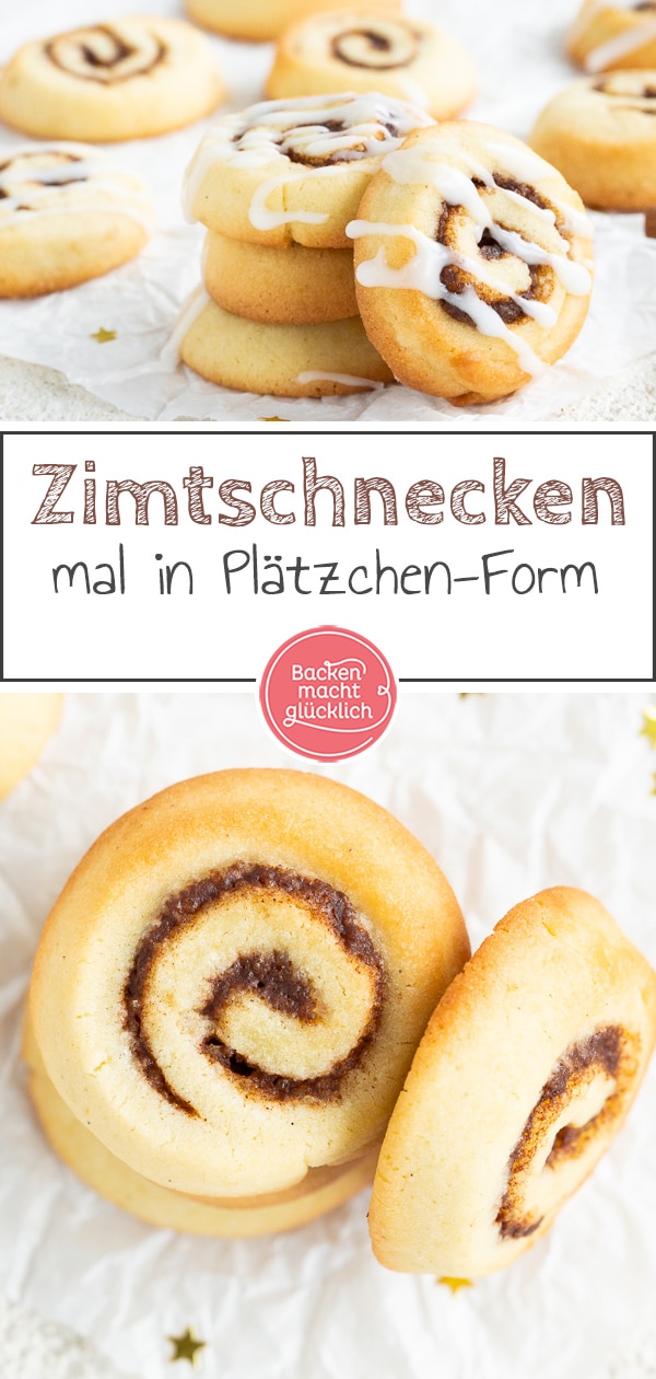 Die kleinen Zimtschnecken-Plätzchen aus Mürbeteig müsst ihr unbedingt mal ausprobieren! Super softe Zimt-Kekse mit himmlischem Karamell-Aroma.