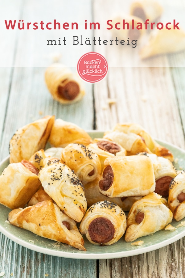Würstchen im Schlafrock gehen einfach immer! Das einfache Fingerfood ist der perfekte Snack für Partys und Geburtstage.