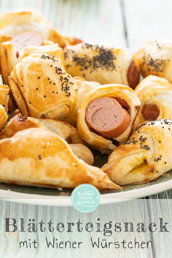 Würstchen im Schlafrock gehen einfach immer! Das einfache Fingerfood ist der perfekte Snack für Partys und Geburtstage.
