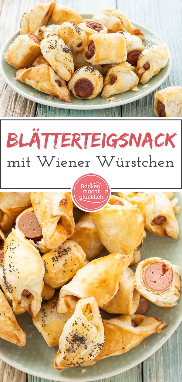 Würstchen im Schlafrock gehen einfach immer! Das einfache Fingerfood ist der perfekte Snack für Partys und Geburtstage.